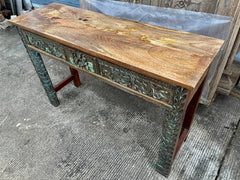 Indian Hand Carved Solid Wood Carved Console Table