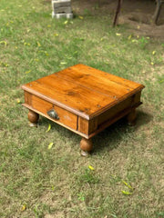 Indian Hand Carved Solid Wood Bajot Coffee Table C60