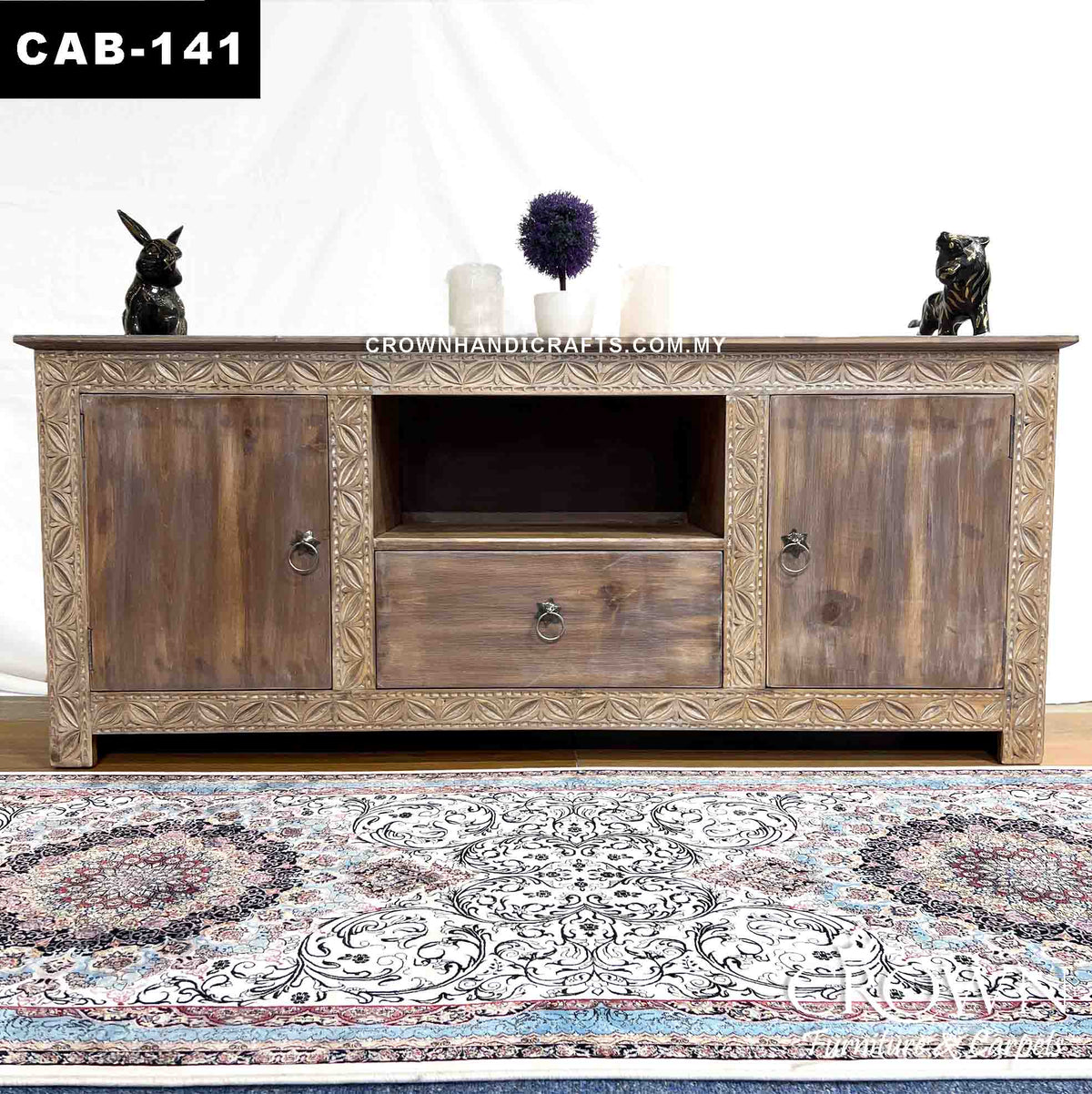 Indian Hand Carved Solid Wooden TV Units