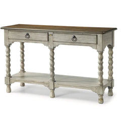 French Provincial Style Pillar Console Table Grey