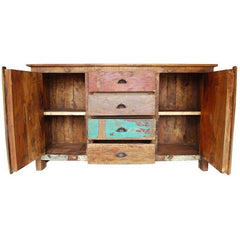 X - Design Indian Reclaimed Wood 4 Drawers Large Buffet Sideboard