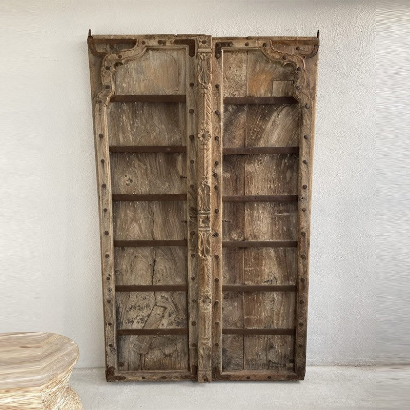 Indian Antique Old Door Solid Wood Doors Set Natural 185cm