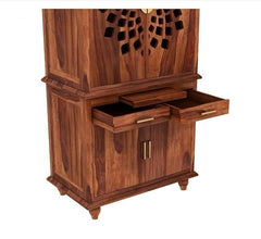 Handmade Home Decor Sheesham Wood Home Temple in Brown Finish