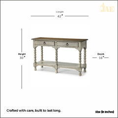 French Provincial Style Pillar Console Table Grey