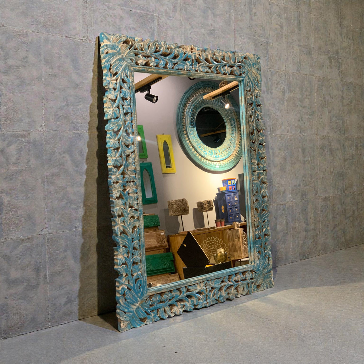 Hand Carved Solid Wooden Mirror Frame 121