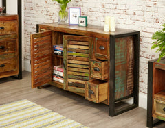 Aspen Reclaimed Wood Industrial Sideboard Buffet Hutch 120cm