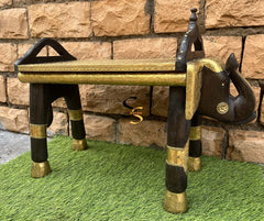 Indian Hand Carved Brass Work Solid Wood Coffee Table C144