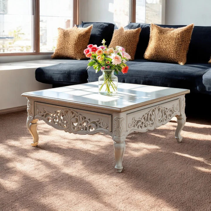 Indian Hand Carved Solid Wood Coffee Table C125