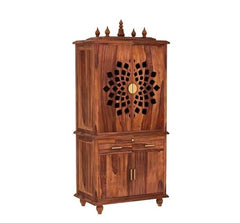 Handmade Home Decor Sheesham Wood Home Temple in Brown Finish