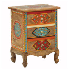 Pandora Hand Painted Multicolored Wooden Side Table