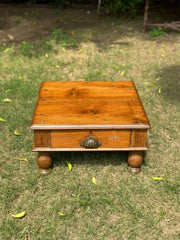 Indian Hand Carved Solid Wood Bajot Coffee Table C60