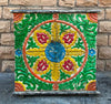 Indian Hand Painted Floral Carved Solid Wood Cabinet D128