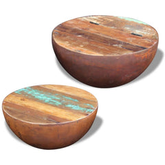 NIRVANA Reclaimed Old Timber Drum Round Coffee Table B4