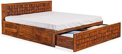 Diamond Indian Sheesham Solid Wood Bed with Frame King Size