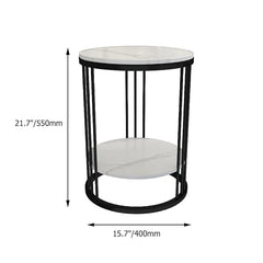 Urban Art Modern Round Side Table for Living Room Bedroom Iron Frame Wooden top Coffee Table Small Sofa end Table for Home Decor