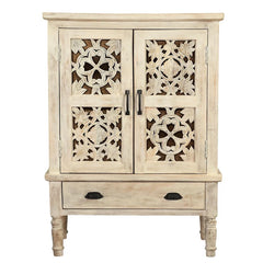 Indian Hand Carved Solid Wood Cabinet D126