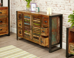 Aspen Reclaimed Wood Industrial Sideboard Buffet Hutch 120cm