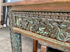 Indian Hand Carved Solid Wood Carved Console Table