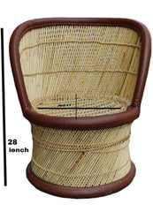 Handmade Hand Woven Natural Armrest Bamboo Mudha Chairs