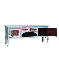 Painted French Country Solid Wood Cabriole Leg TV Unit Shabby Chic