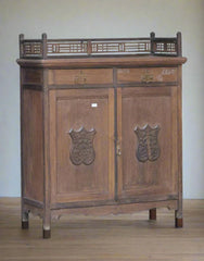 Vintage Indian Hand Carved Solid Wood Cabinet D69