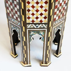 Maaya Bone Inlay Floral Small Arabian Side Table Stool Stand