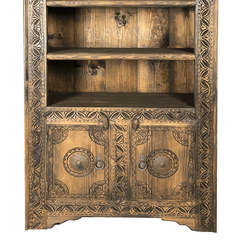 Indian Hand Carved Solid Wood Bookshelf B9