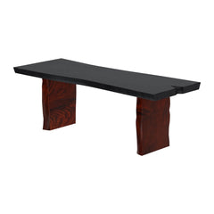 Eldora Two Tone Solid Wood Live Edge Single Slab Dining Table