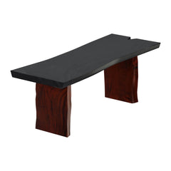 Eldora Two Tone Solid Wood Live Edge Single Slab Dining Table