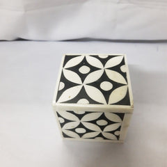 Real Bone Inlay Designer Square Paper Weight Black