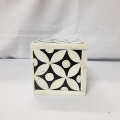 Real Bone Inlay Designer Square Paper Weight Black
