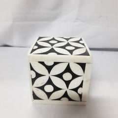 Real Bone Inlay Designer Square Paper Weight Black