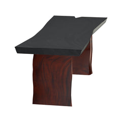 Eldora Two Tone Solid Wood Live Edge Single Slab Dining Table