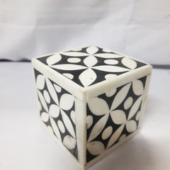 Real Bone Inlay Designer Square Paper Weight Black