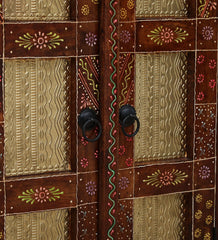 Shanti Surprise  Hand Painted Solid Wood Cabinet In MultiColour