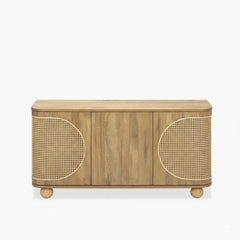 Hand Carved Solid Mango Wood 3 Door Sideboard S83