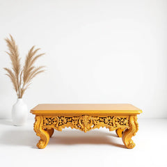 Indian Antique Hand Carved Solid Wood Coffee Table C126