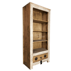 Indian Hand Carved Solid Wood Bookshelf B10