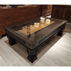 Mughal Hand Painted Solid Wood Coffee Table C29