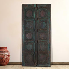 Indian Vintage Antique Reclaimed Teak Wooden Door Panel 31