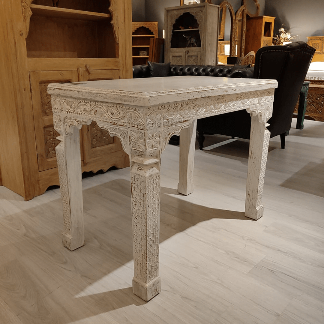Antique Indian Hand Carved  Solid Wood Dining Table 07