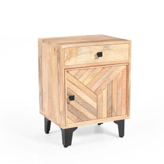 Indian Hand Carved  2-Drawer Solid Wood Bedside Table 49