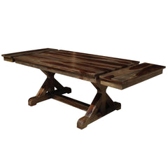 Indian Solid Wood Extendable Farmhouse Dining Table Chocolate