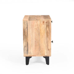 Indian Hand Carved  2-Drawer Solid Wood Bedside Table 49