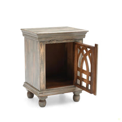Indian Hand Carved Solid Wood Bedside Table 50