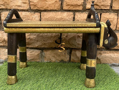 Indian Hand Carved Brass Work Solid Wood Coffee Table C144