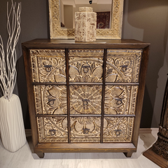 Hand Carved Solid Hard Wood Dresser Chest of Drawers D9