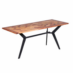 Grandview Rustic Reclaimed Wood Iron Base Dining Table