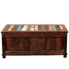 Salvage Reclaimed Wood Multi-Color Coffee Table Storage Trunk Chest 114x50x50CM