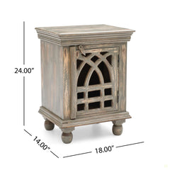 Indian Hand Carved Solid Wood Bedside Table 50